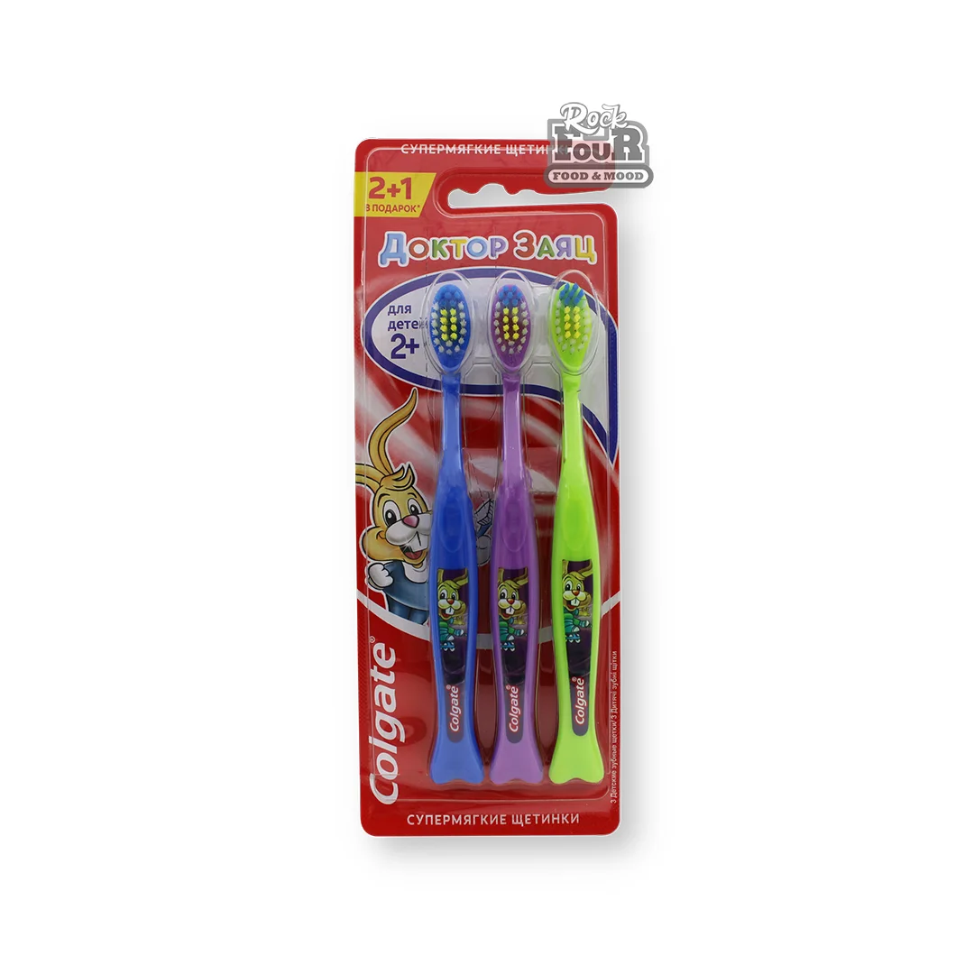 Toothbrush for children 2+ "Colgate Doctor Hare" 3pcs